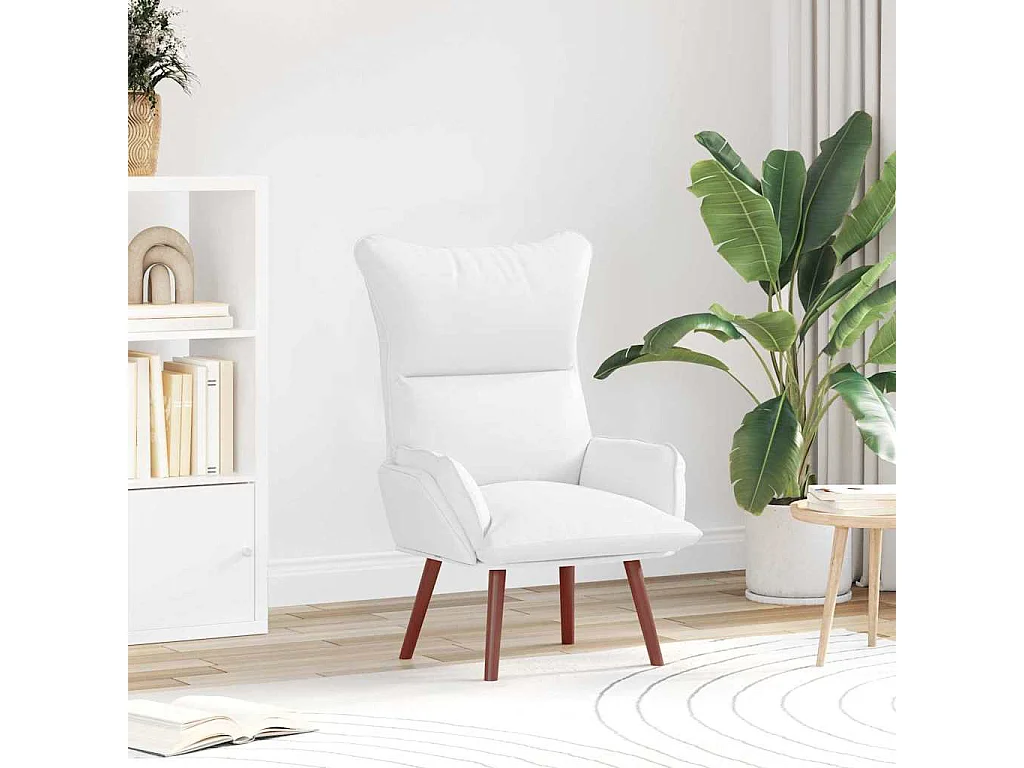 Fauteuil Salon-Chaise de relax Blanc 69x74x93 cm Faux cuir SHL1003