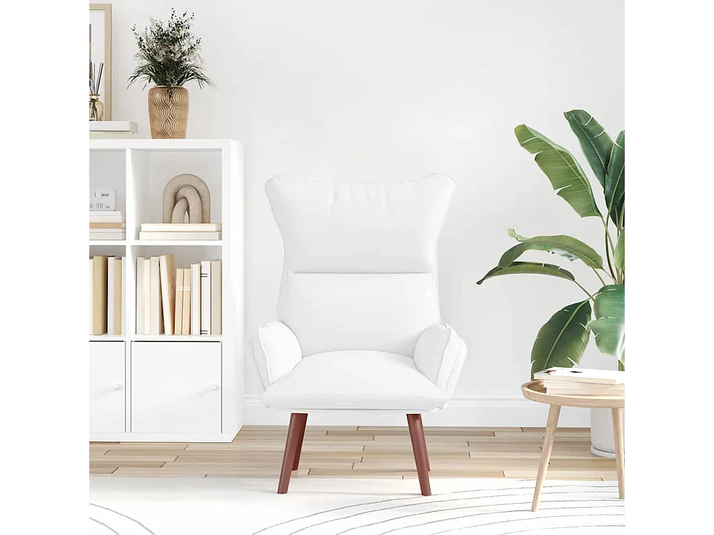Fauteuil Salon-Chaise de relax Blanc 69x74x93 cm Faux cuir SHL1003
