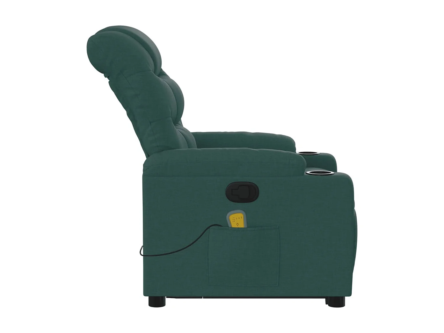 Silla de masaje reclinable de pie de tela verde oscura SHL2183