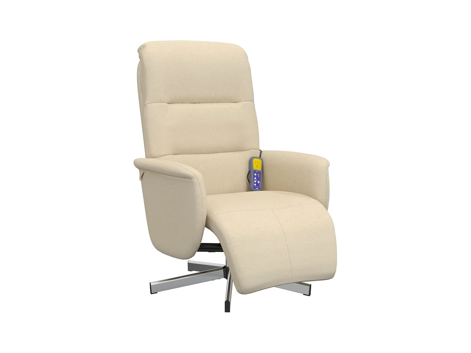 Sillón de relax | Sillón reclinable de masaje con reposapiés tela color crema SHL4451
