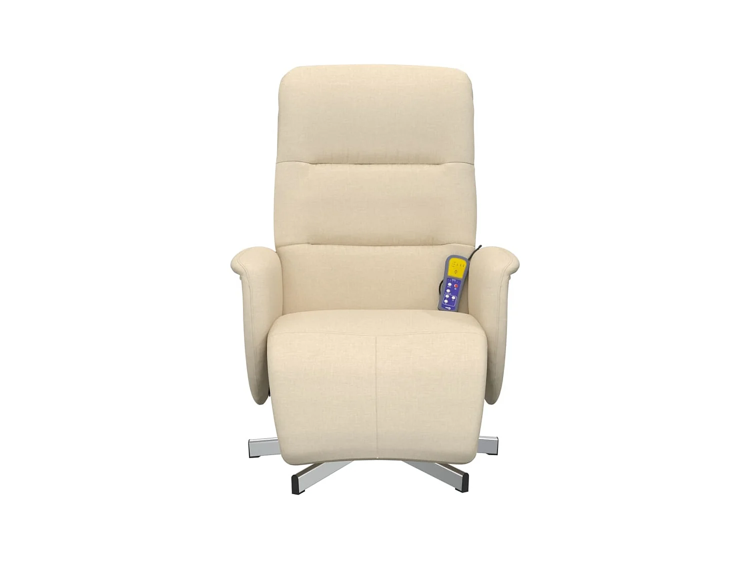 Sillón de relax | Sillón reclinable de masaje con reposapiés tela color crema SHL4451