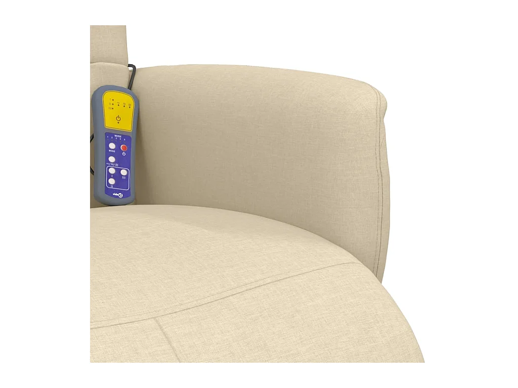 Sillón de relax | Sillón reclinable de masaje con reposapiés tela color crema SHL4451