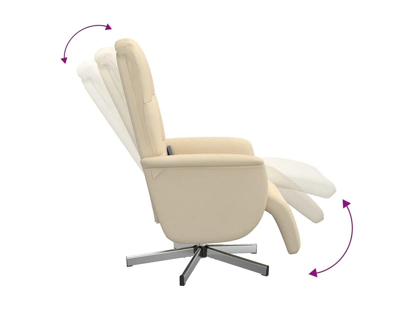 Massagesessel | Relaxsessel mit Fußteil Creme Stoff SHL59231