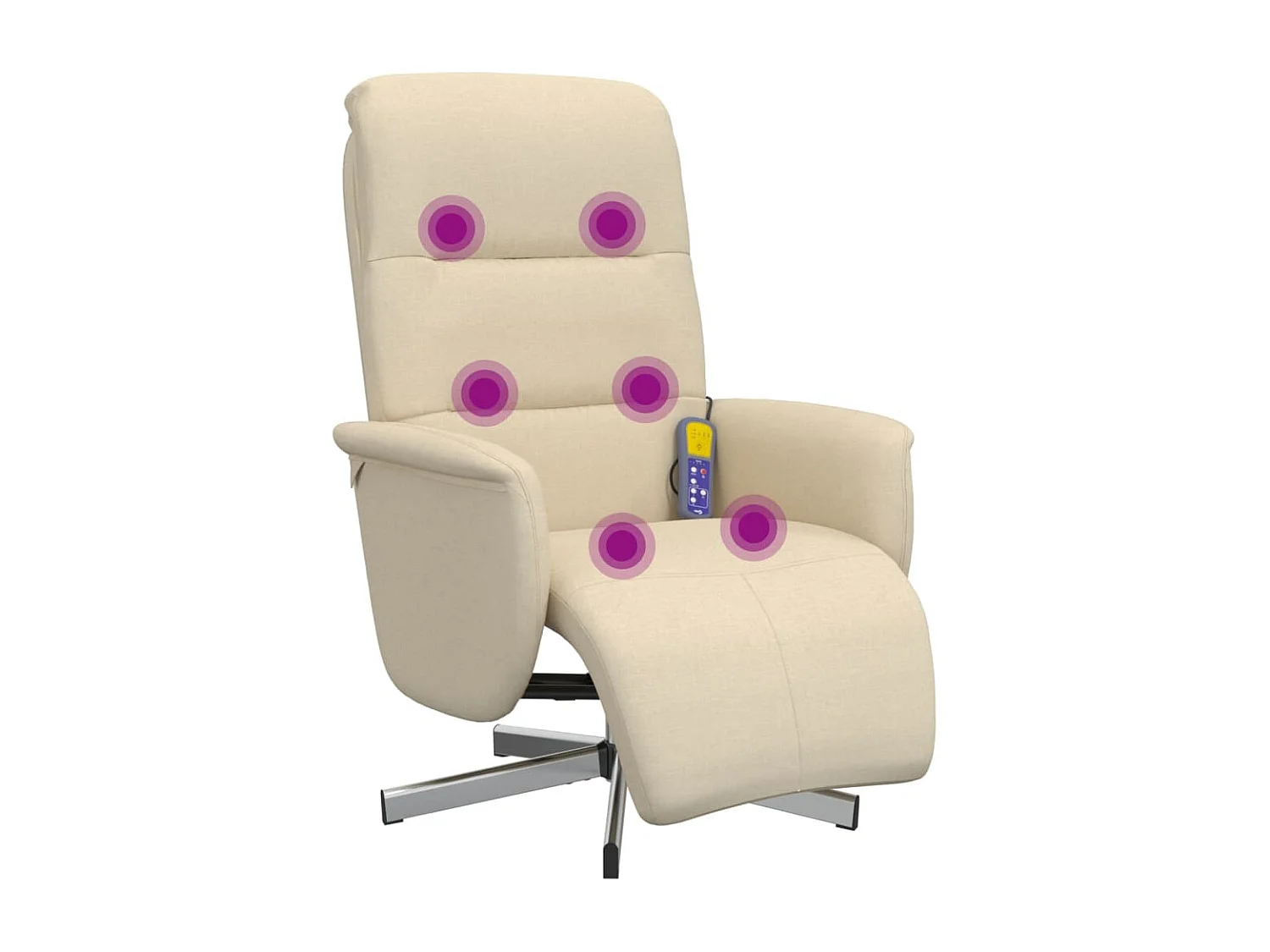 Massagesessel | Relaxsessel mit Fußteil Creme Stoff SHL59231