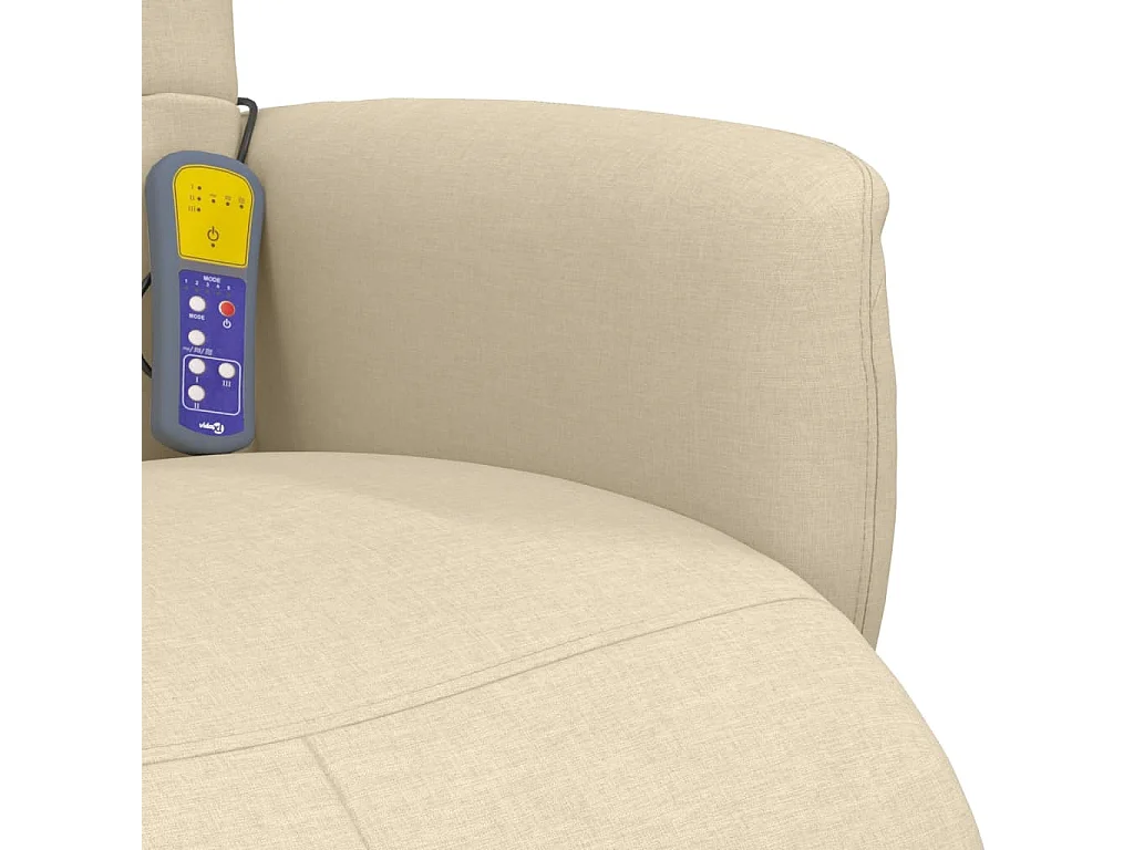 Massagesessel | Relaxsessel mit Fußteil Creme Stoff SHL59231