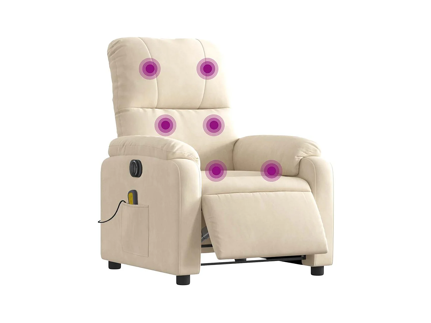 Sillón de relax | Sillón reclinable de masaje eléctrico tela de microfibra beige SHL9458