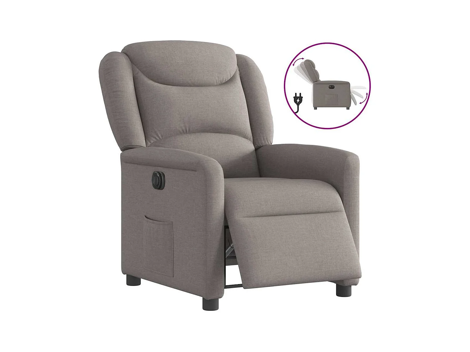 Sillón de relax | Silla | Sillón reclinable eléctrico tela gris taupé SHL6149
