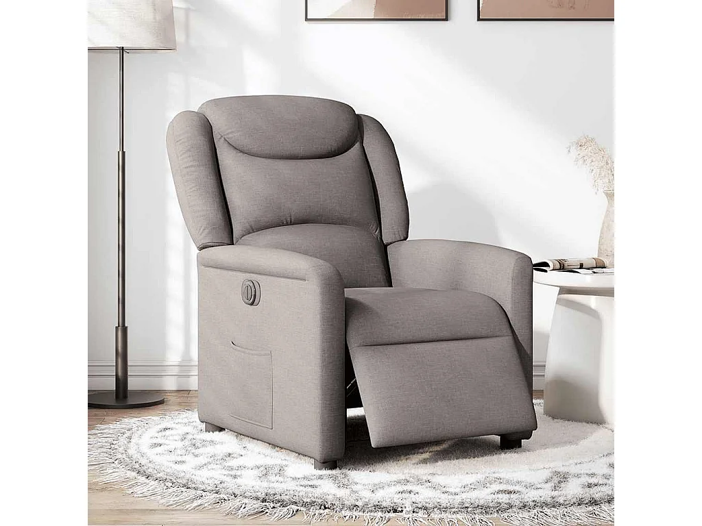 Fauteuil inclinable électrique-Chaise de relax-Fauteuil TV Taupe Tissu SHL2196