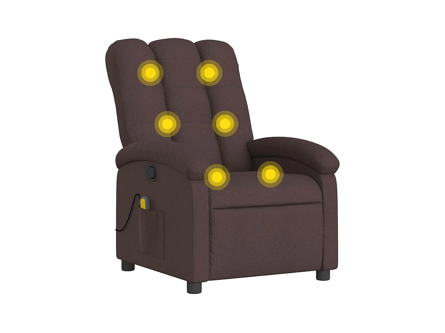 Sillón de salón | Silla | Sillón de masaje reclinable de tela marrón oscuro SHL9578