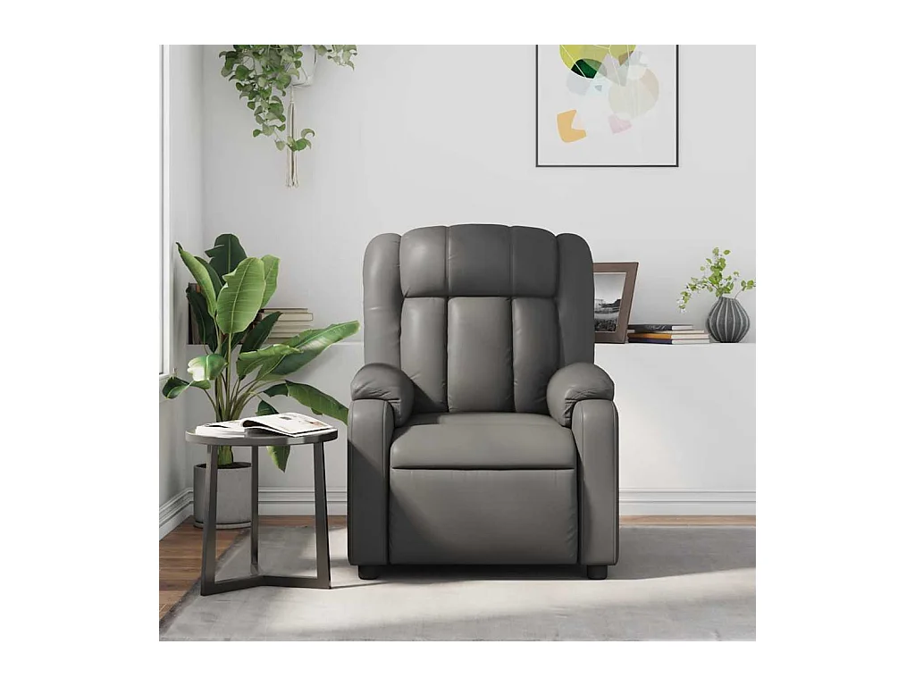 Sillón de salón | Silla | Sillón de masaje reclinable cuero sintético gris SHL4476