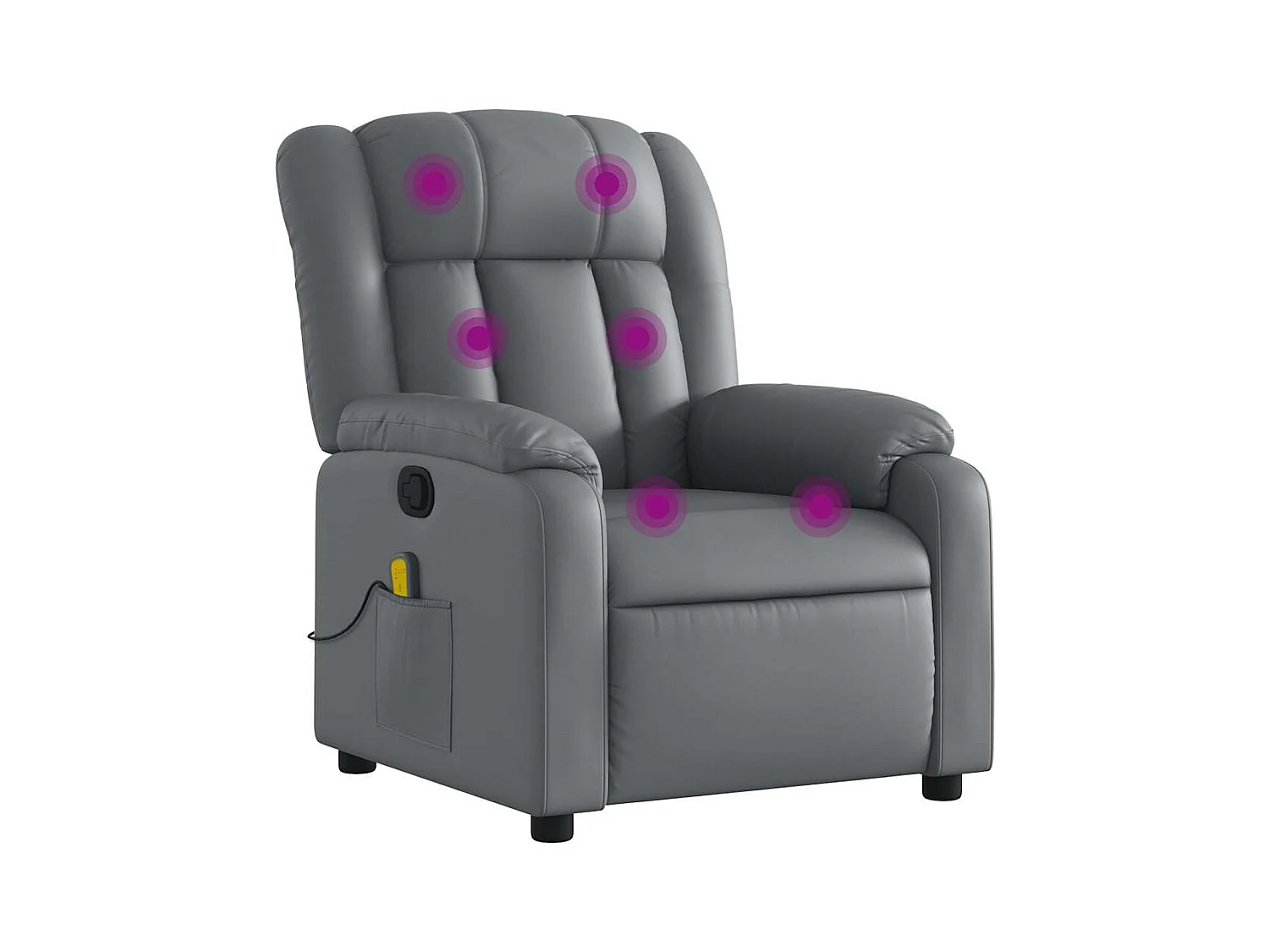Fauteuil inclinable-Chaise de relax-Fauteuil de Massage Gris Similicuir SHL1108