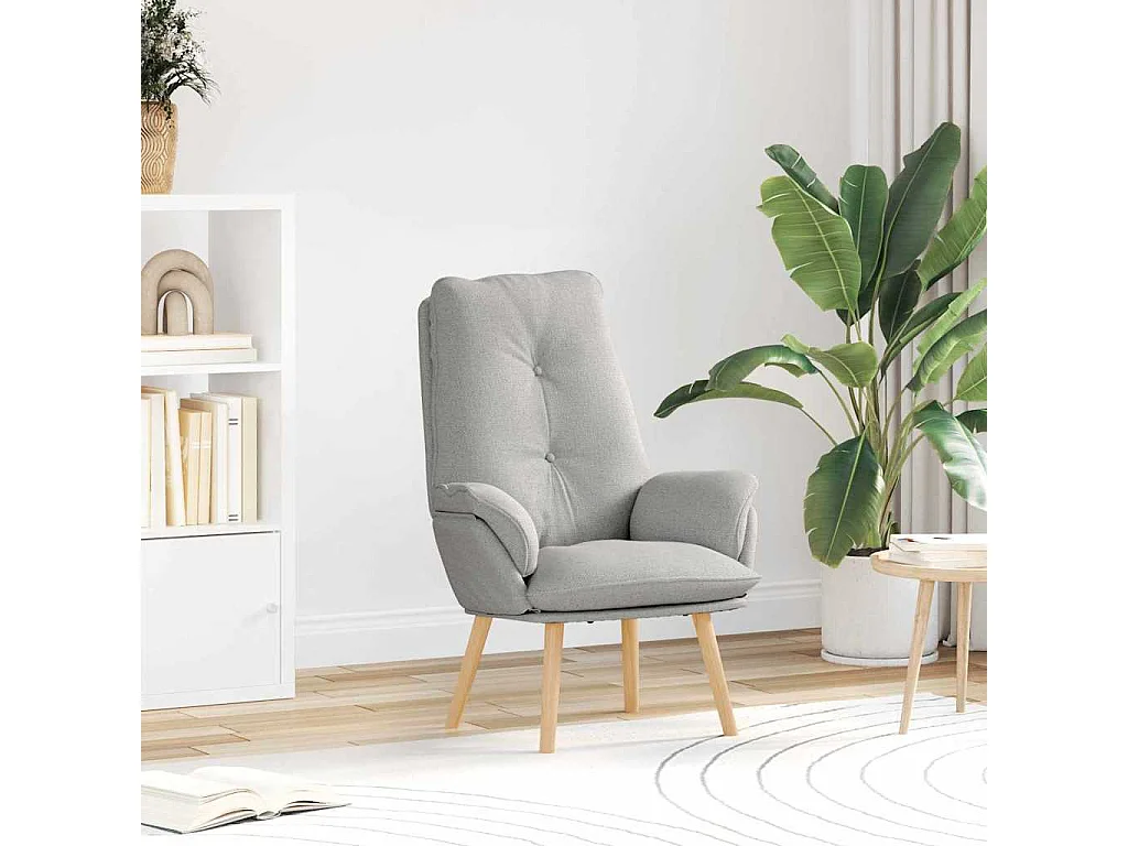 Fauteuil Salon-Chaise de relax Gris nuage 69x74x93 cm tissu SHL3767