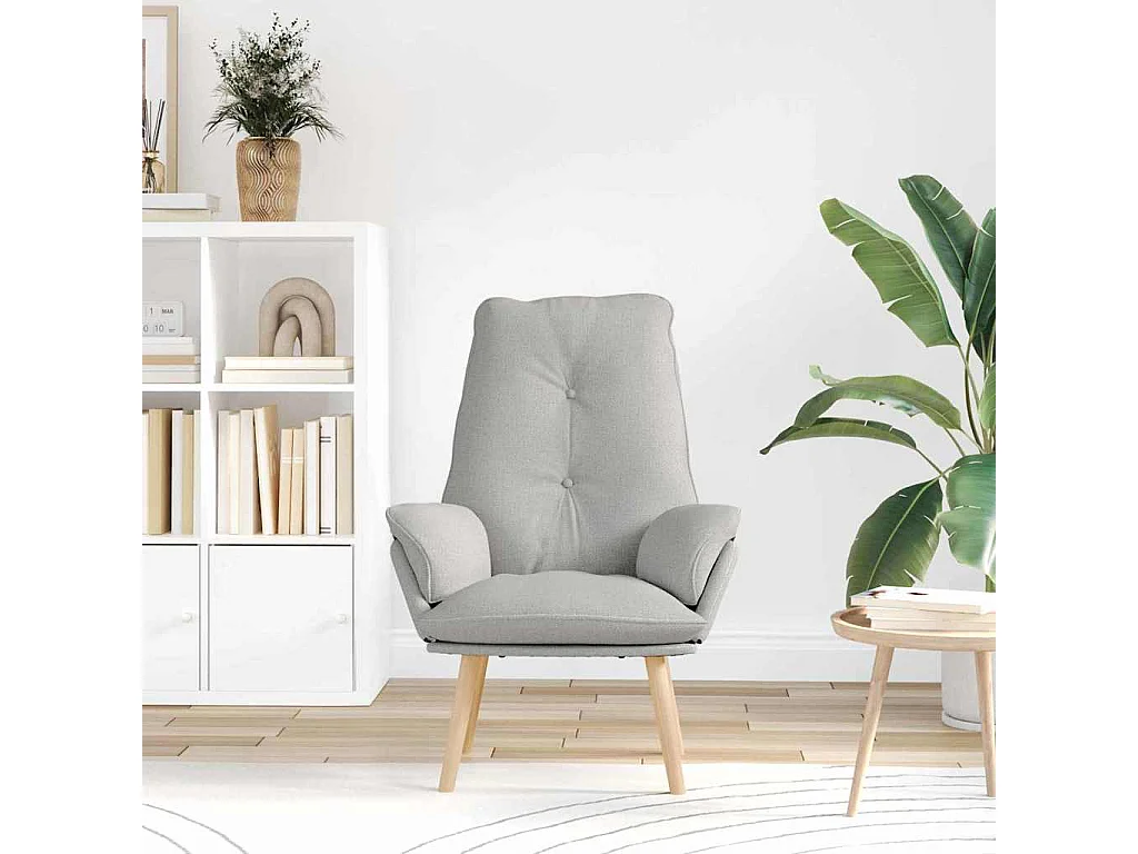 Fauteuil Salon-Chaise de relax Gris nuage 69x74x93 cm tissu SHL3767