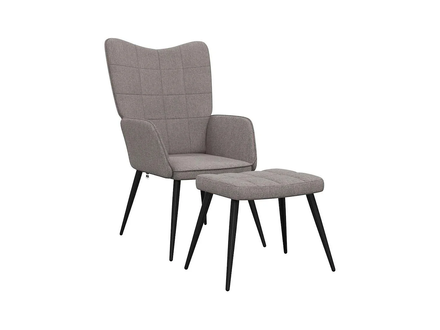 Chaise de relaxation moderne avec tabouret-Fauteuil de Salon Taupe Tissu SHL2481