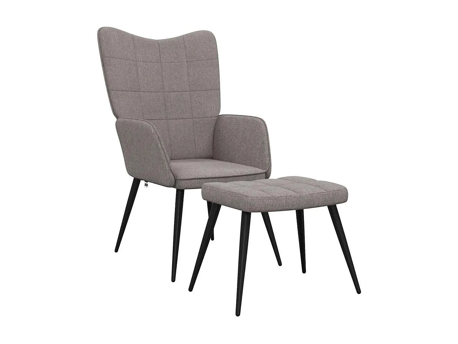 Relaxsessel mit Hocker | Lounge Sessel Taupe Stoff SHL9936