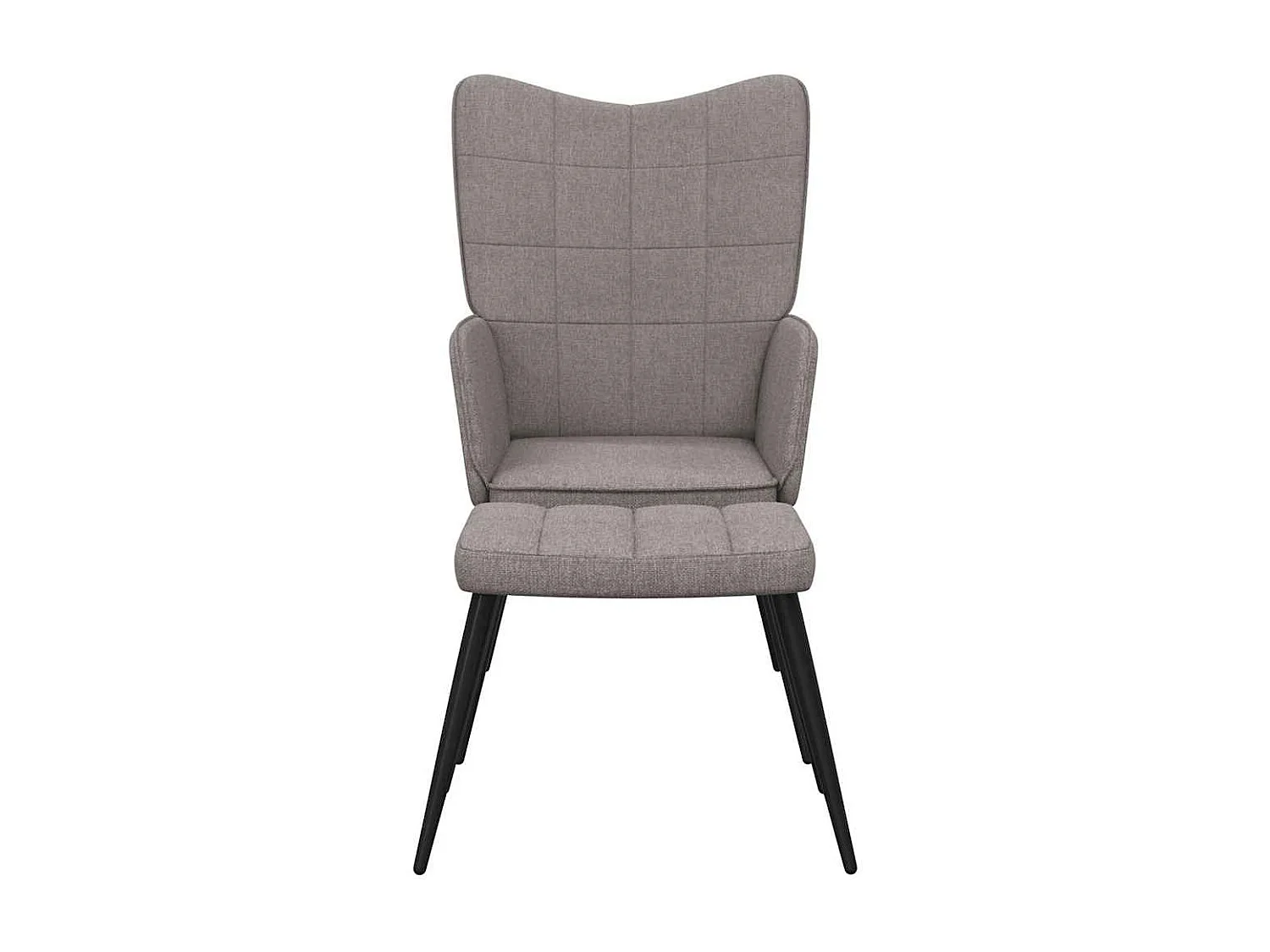 Relaxsessel mit Hocker | Lounge Sessel Taupe Stoff SHL9936