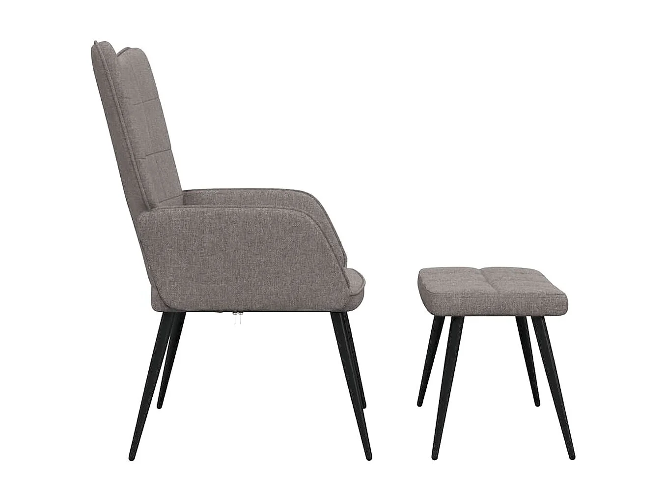 Relaxsessel mit Hocker | Lounge Sessel Taupe Stoff SHL9936