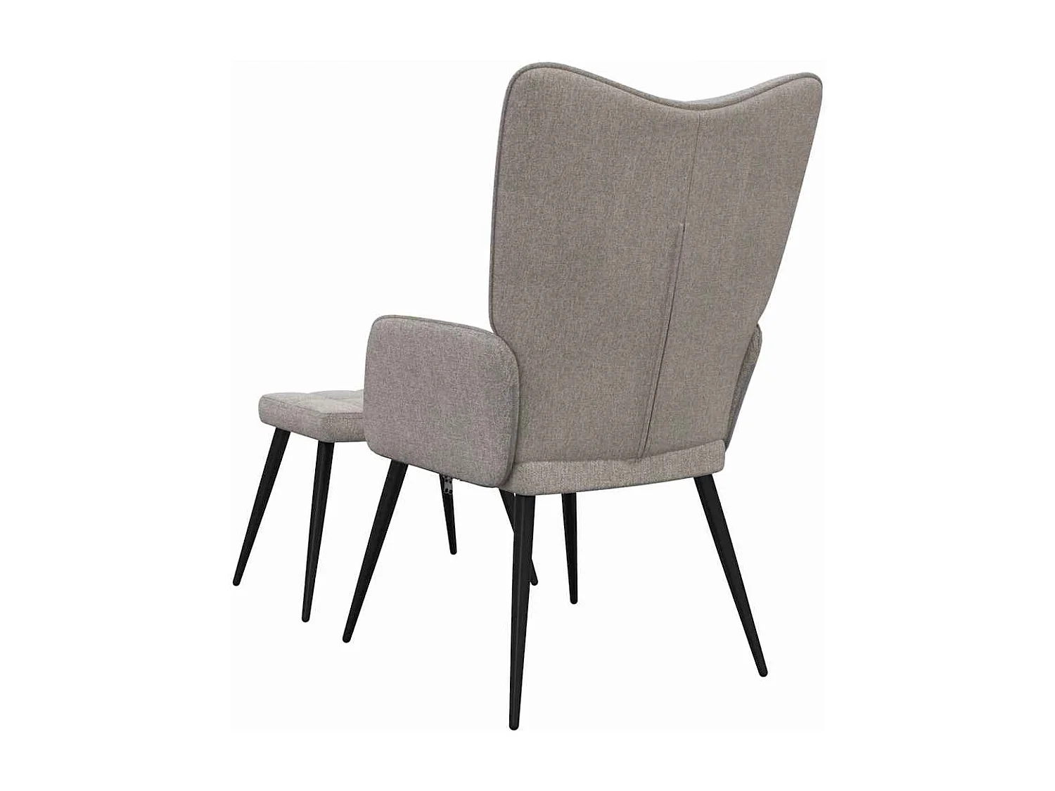 Relaxsessel mit Hocker | Lounge Sessel Taupe Stoff SHL9936