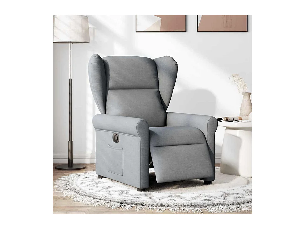 Fauteuil inclinable électrique-Chaise de relax-Fauteuil TV Gris clair Tissu SHL3772