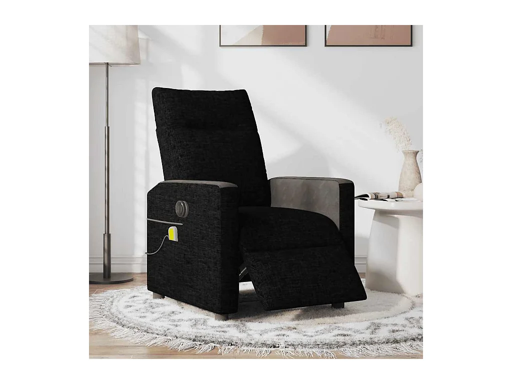 Fauteuil inclinable électrique-Fauteuil de massage de Salon Noir Tissu SHL1000