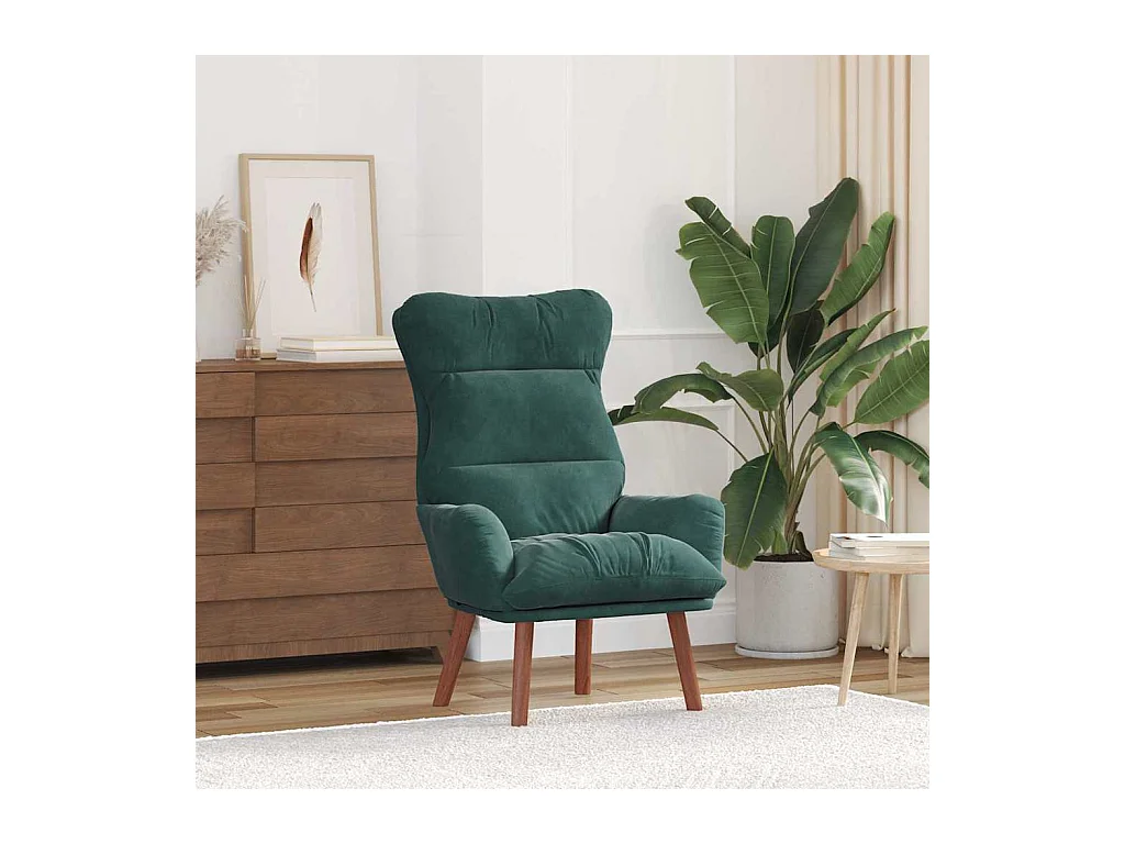 Sillón de relax | Silla Relax | Sillón de salón Verde oscuro 69x74x93 cm Terciopelo SHL3965