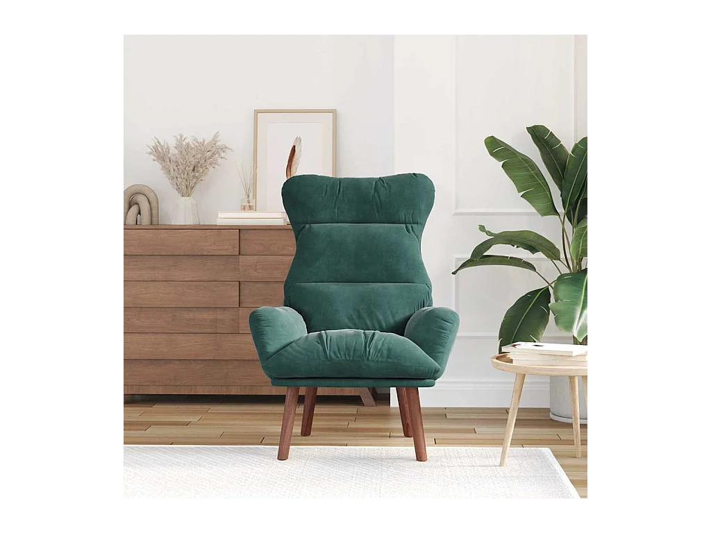 Sillón de relax | Silla Relax | Sillón de salón Verde oscuro 69x74x93 cm Terciopelo SHL3965