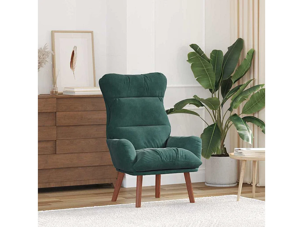 Relaxstoel | Ontspanningsstoel Donkergroen 69 x 74 x 93 cm Fluweel