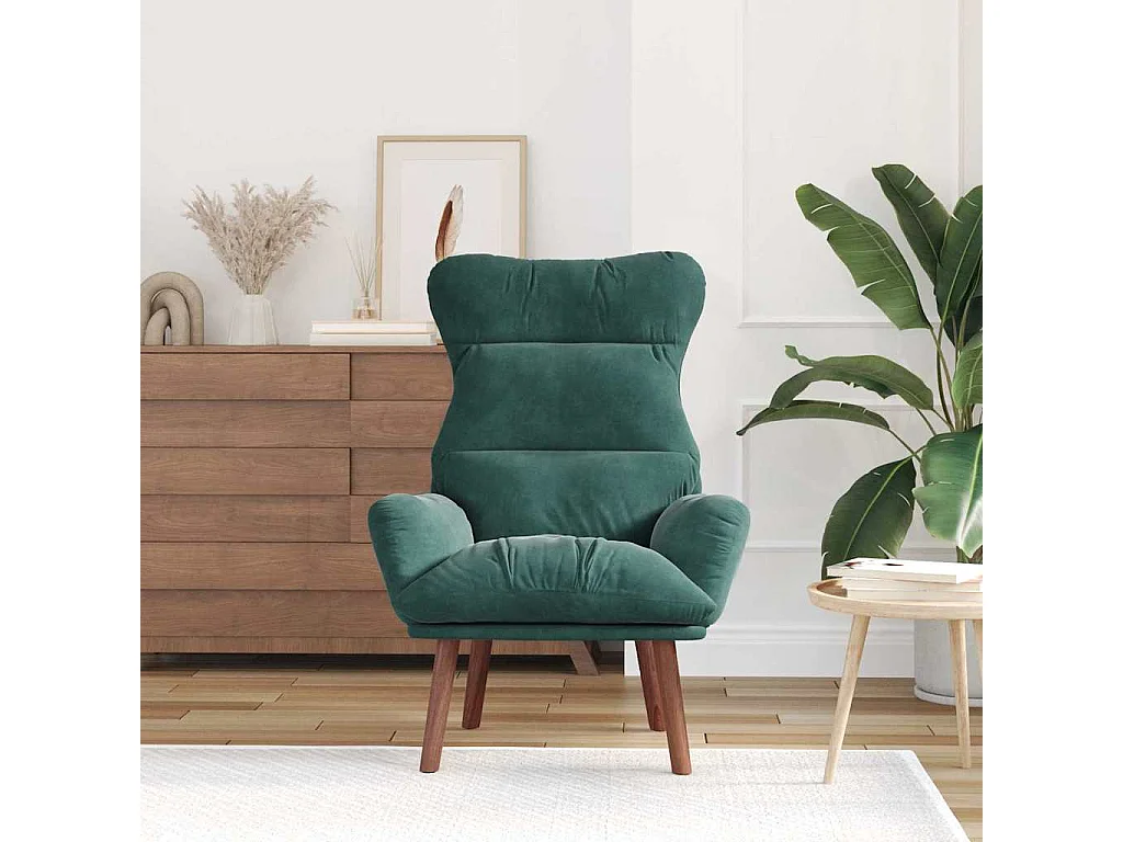 Relaxstoel | Ontspanningsstoel Donkergroen 69 x 74 x 93 cm Fluweel