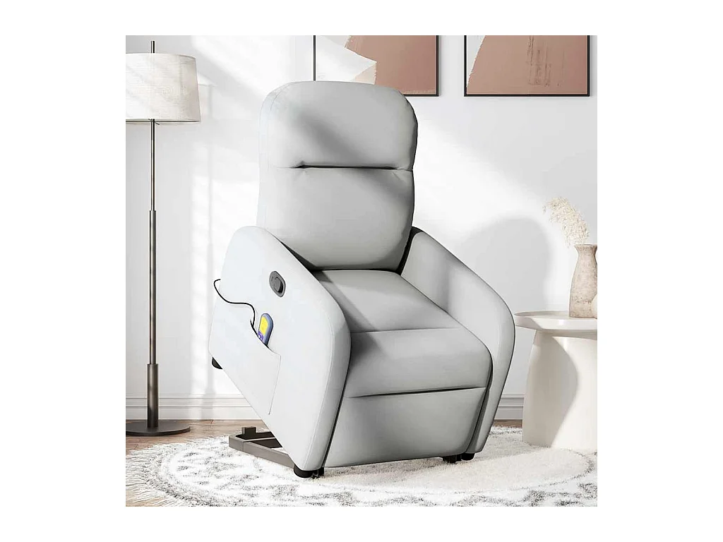 Fauteuil inclinable-Chaise de relax-Fauteuil de Massage gris nuage tissu SHL2866