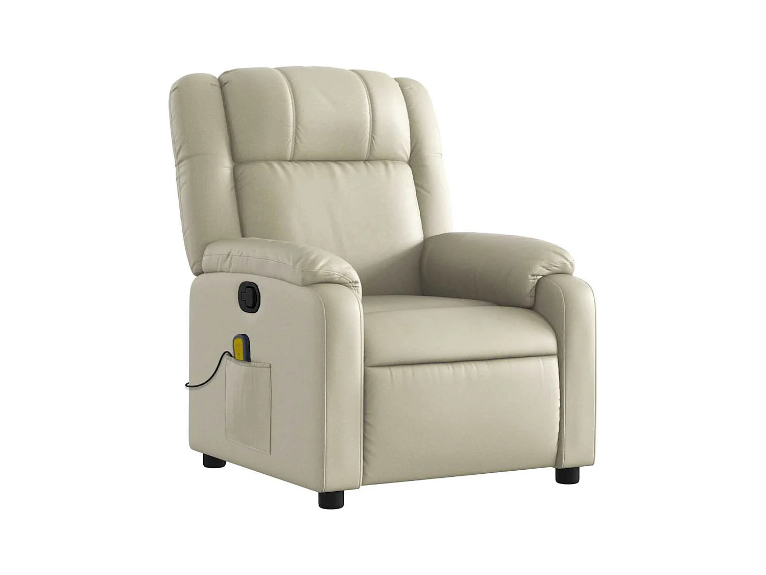 Sillón de relax | Sillón reclinable de masaje cuero sintético crema SHL3380
