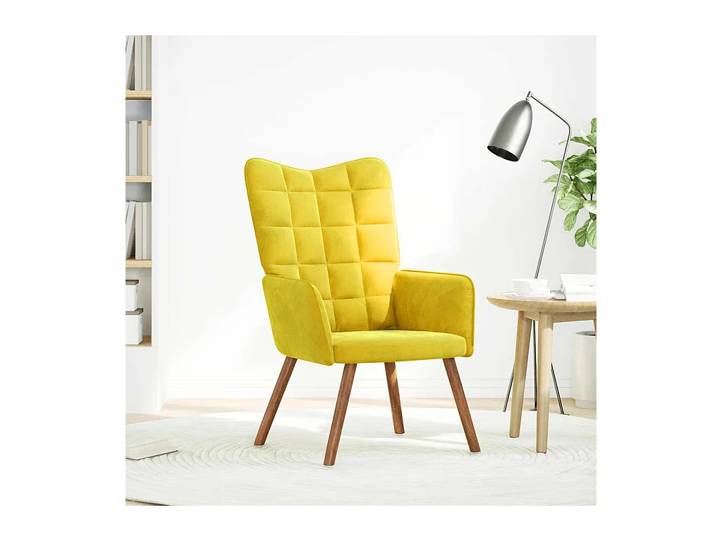 Sillón de relax | Silla de relax terciopelo amarillo SHL9939
