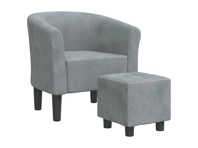 Sillón de salón | Silla de relax con taburete terciopelo gris oscuro SHL5696