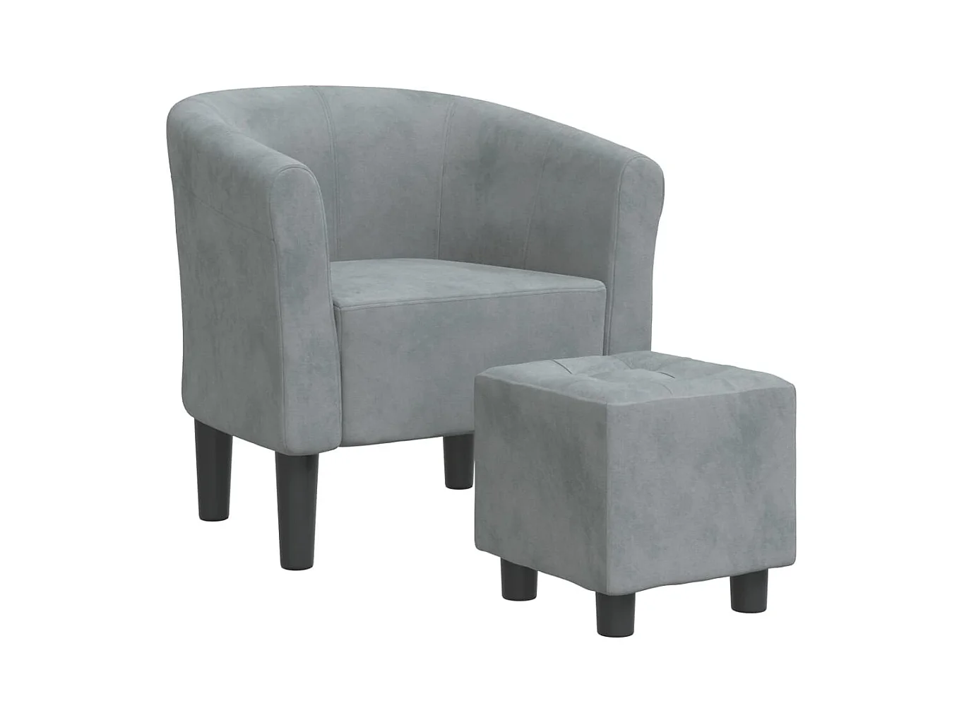 Sillón de salón | Silla de relax con taburete terciopelo gris oscuro SHL5696