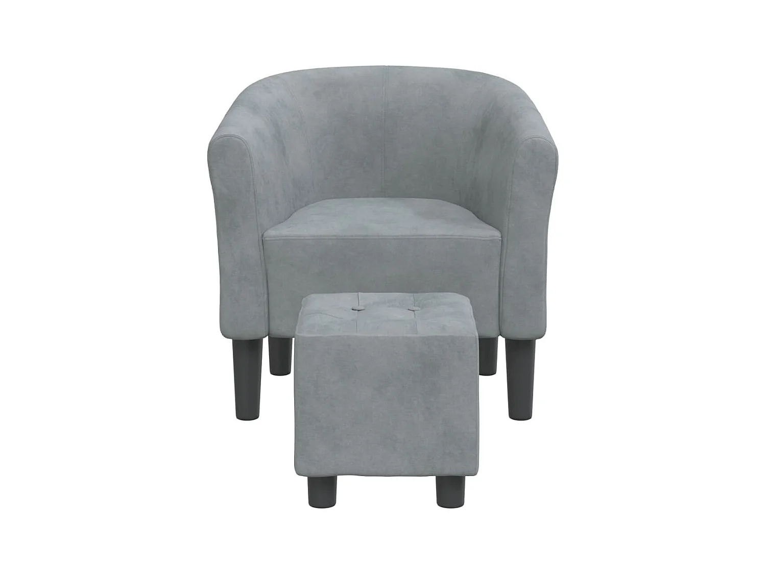 Sillón de salón | Silla de relax con taburete terciopelo gris oscuro SHL5696