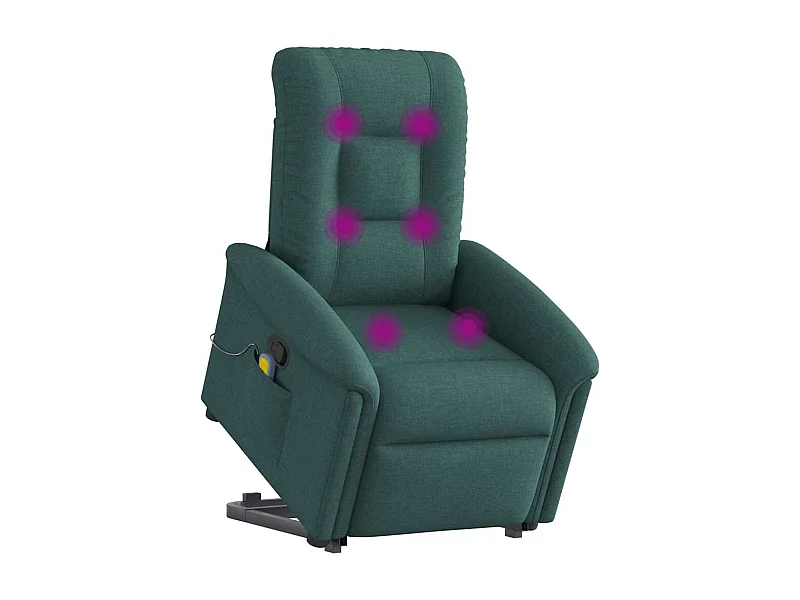 Fauteuil inclinable-Chaise de relax-Fauteuil de Massage Vert foncé Tissu SHL1056