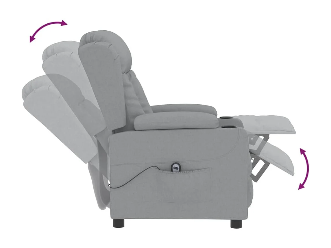 Relaxsessel Elektrisch | Lounge Sessel indoor Hellgrau Stoff SHL67110