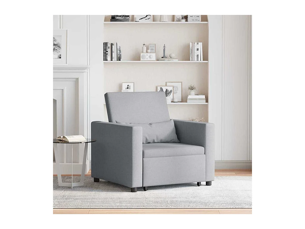 Sofá Cama Individual Gris claro 90x165x87 cm tela SHL3293