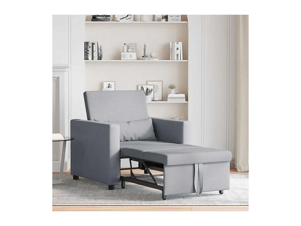 Sofá Cama Individual Gris claro 90x165x87 cm tela SHL3293