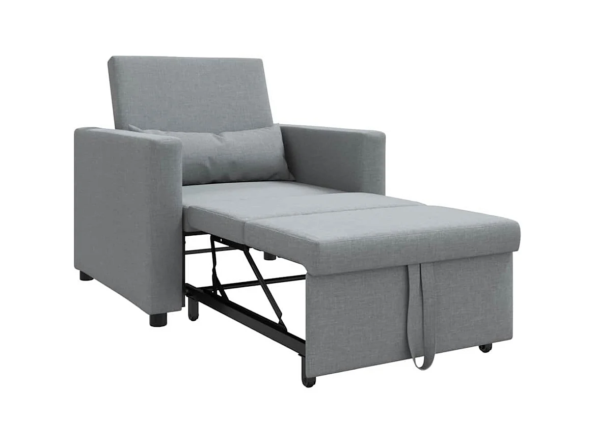 Sofá Cama Individual Gris claro 90x165x87 cm tela SHL3293