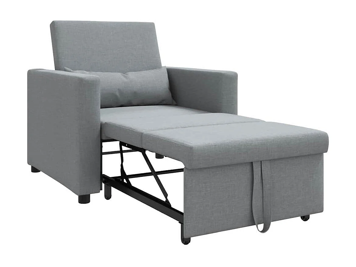 Fauteuil Salon-Chaise de relax-Chaise de Canapé Gris clair 90x165x87 cm tissu SHL2072