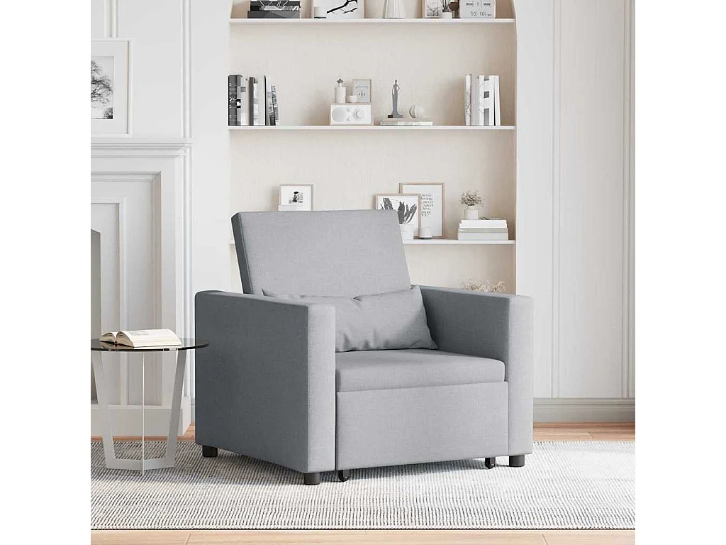 Poltrona Salotto | Divano letto estraibile singolo Grigio chiaro 90x165x87cm SHL4191