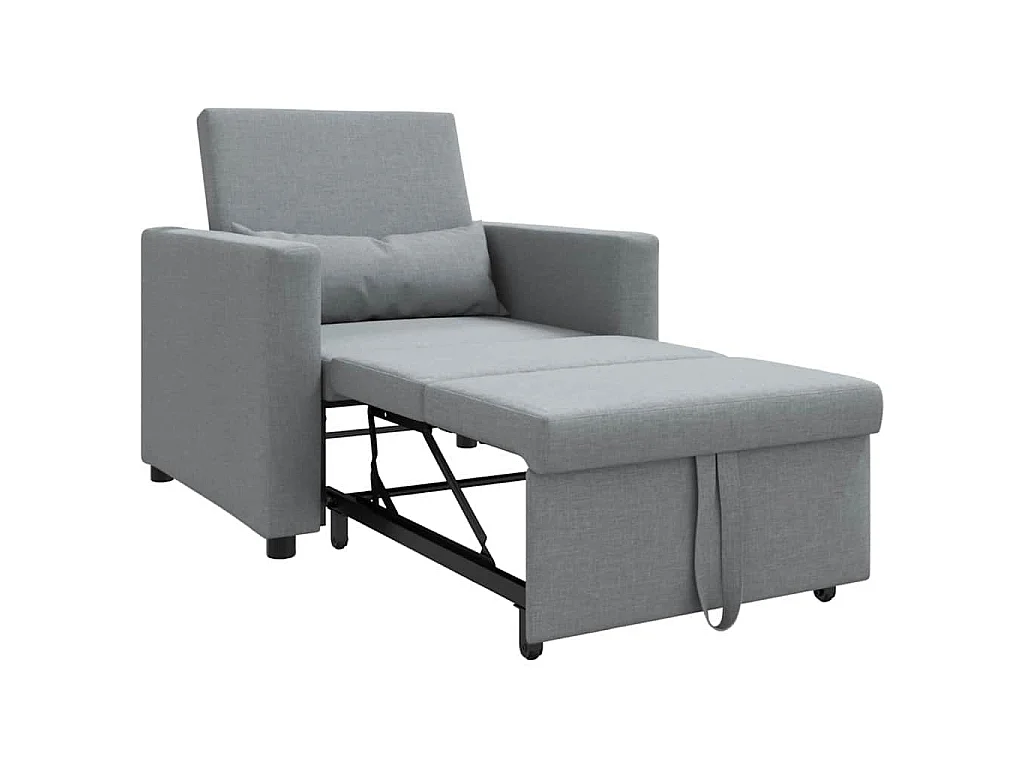 Poltrona Salotto | Divano letto estraibile singolo Grigio chiaro 90x165x87cm SHL4191