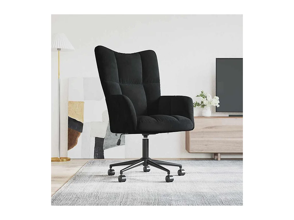 Sillón de relax | Silla de relax de terciopelo negro SHL4192