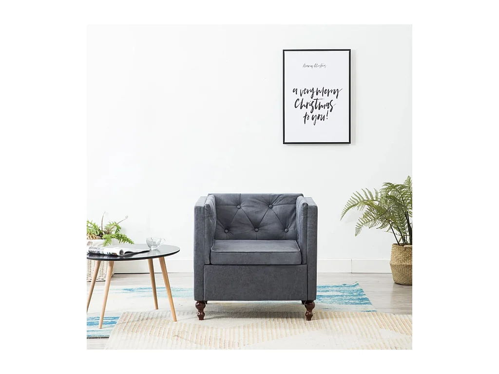 Sillón de salón | Silla de relax | Sillón de tela gris SHL7923