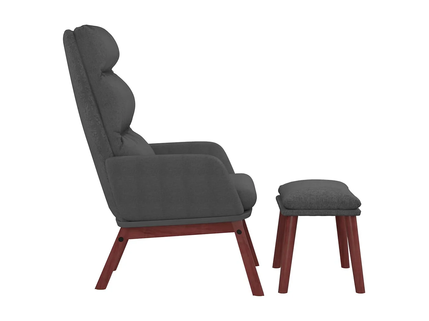 Sillón de relax | Silla de relax con taburete tela gris oscuro SHL4104