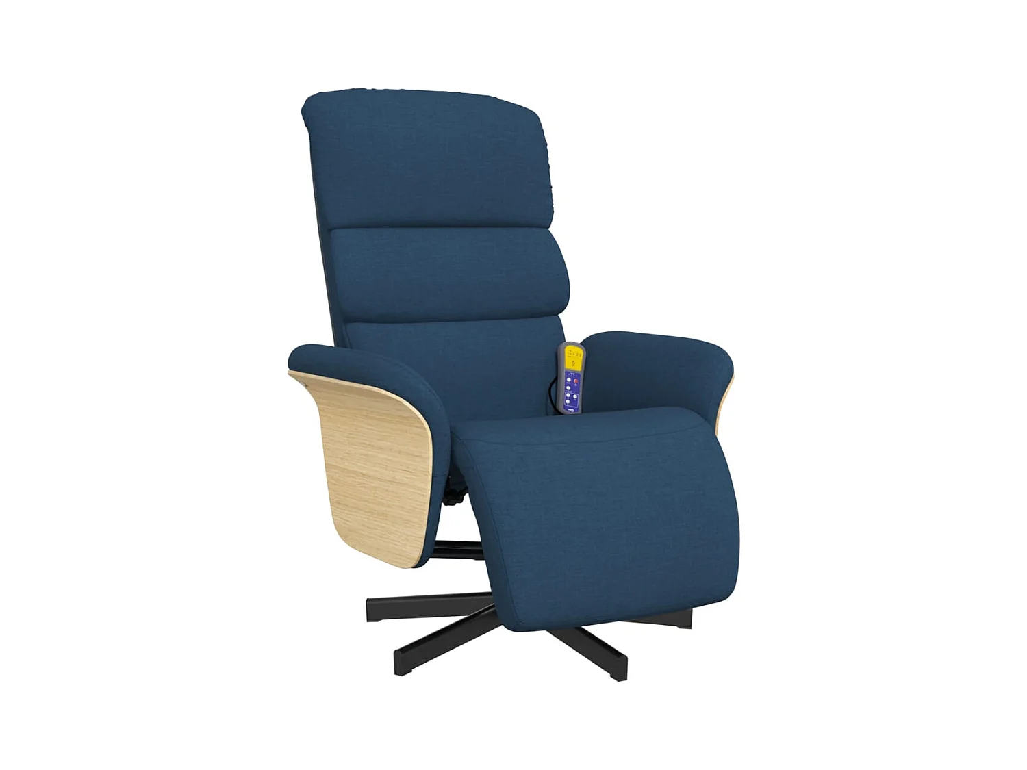 Sillón de relax | Sillón reclinable de masaje con reposapiés tela azul SHL4971