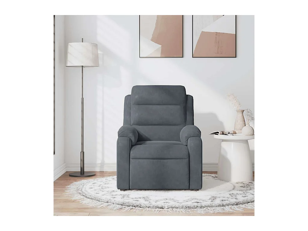 Sillón de salón | Silla | Sillón de masaje reclinable de terciopelo gris oscuro SHL6297