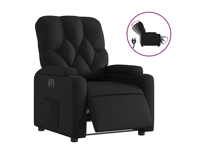 Sillón de relax | Silla | Sillón reclinable eléctrico de cuero sintético negro SHL9438