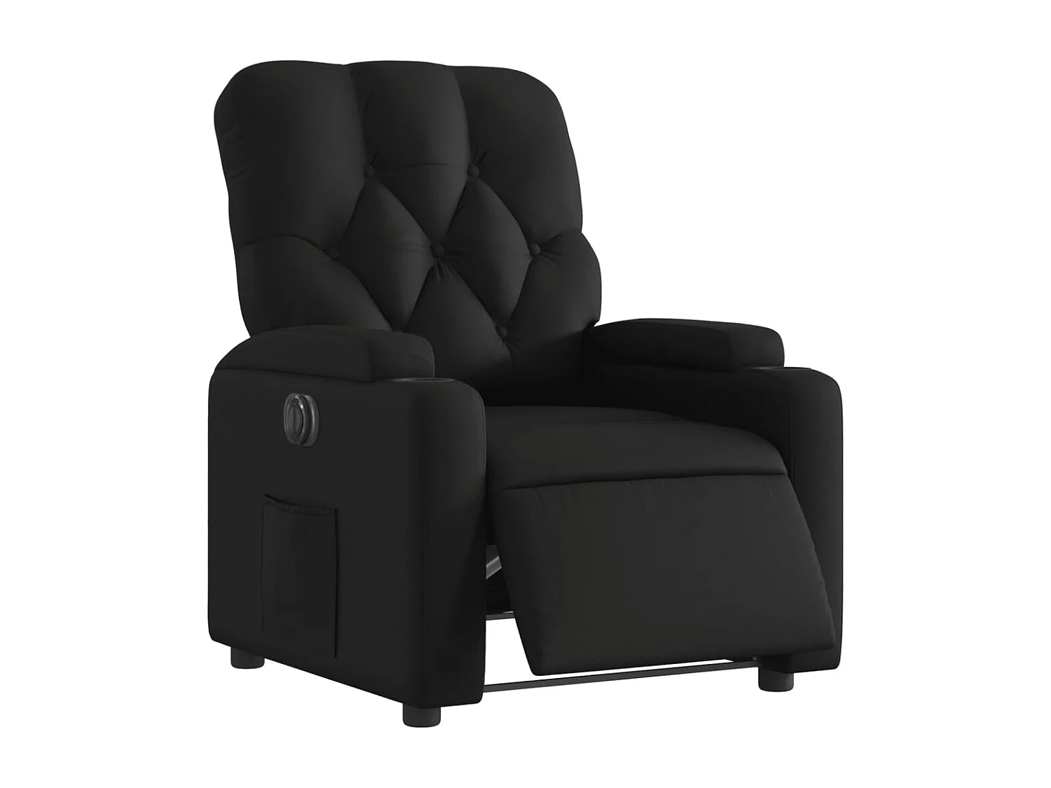Relaxsessel Elektrisch | Lounge Sessel indoor Schwarz Kunstleder SHL27992