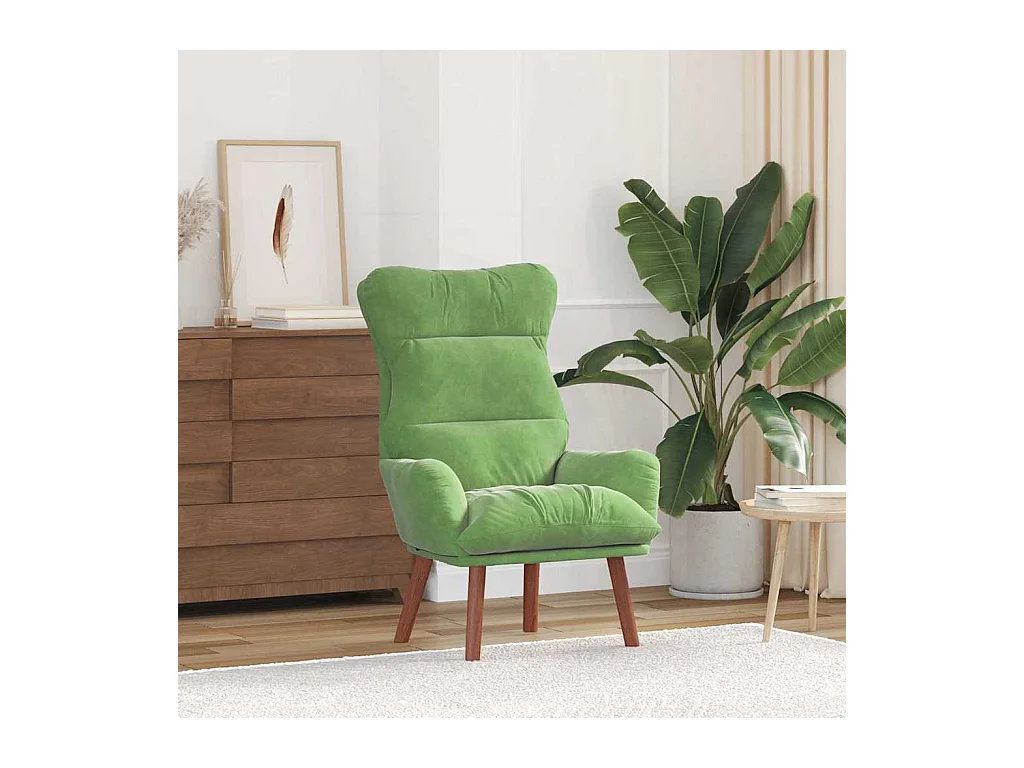 Sillón de relax | Silla Relax | Sillón de salón Verde claro 69x74x93 cm Terciopelo SHL4041